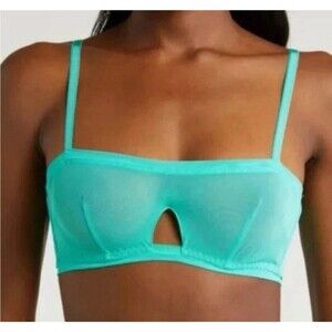 NWT We Are HAH by Free People Wired Mesh Bra Size 30-38C Adjustable Teal